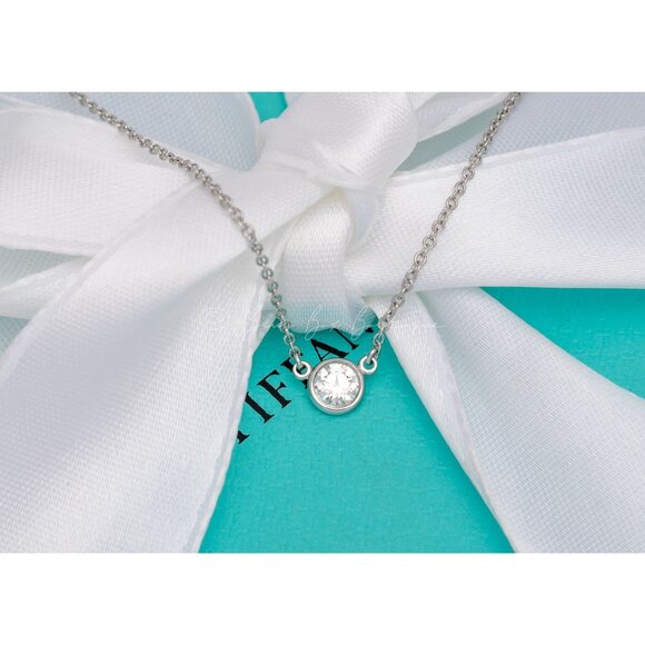 Tiffany & Co. Elsa Peretti “Diamonds By The Yard” Necklace Platinum 0.23 CT - Picture 2 of 7